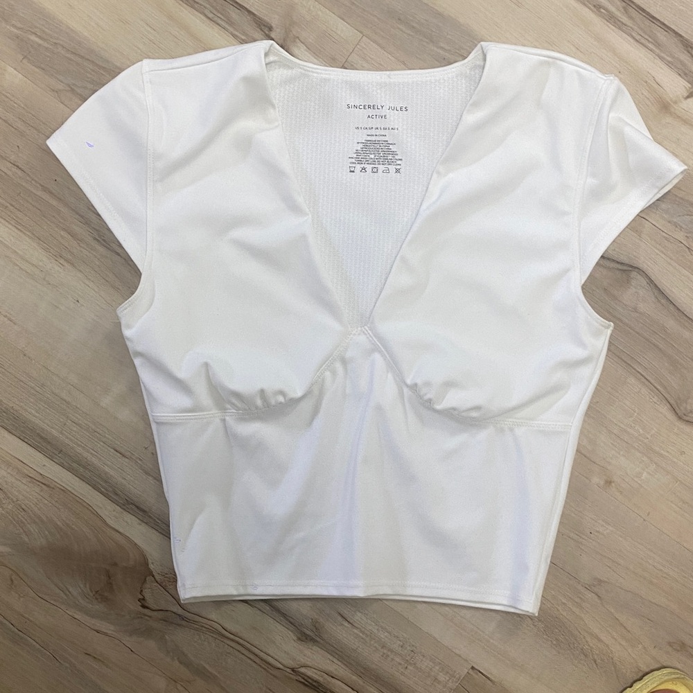 Sincerely Jules Cream Cap Sleeve Bodysuit